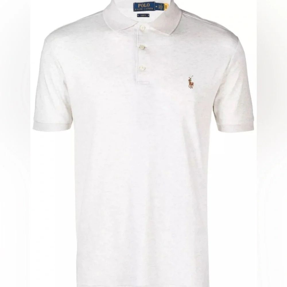 L Ralph Lauren Mens Polo Classic Fit Polo, American Heather size L
